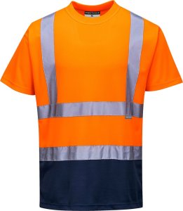 Portwest S378 - T-shirt ostrzegawczy dwukolorowy - żółty-granatowy S 1