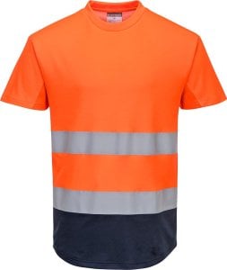 Portwest C395 - Dwukolorowy t-shirt siatkowy - pomarańczowy-granat S 1