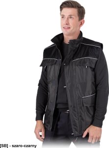 R.E.I.S. ARIZONA - Bezrękawnik ocieplany polarem, tkany - czerwono-czarny 2XL 11