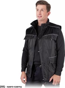 R.E.I.S. ARIZONA - Bezrękawnik ocieplany polarem, tkany - czerwono-czarny 2XL 12