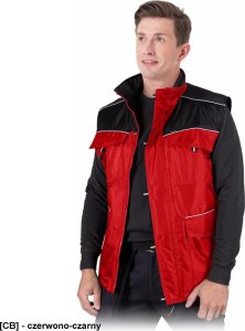 R.E.I.S. ARIZONA - Bezrękawnik ocieplany polarem, tkany - czerwono-czarny 2XL 4