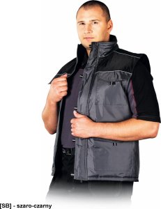 R.E.I.S. ARIZONA - Bezrękawnik ocieplany polarem, tkany - czerwono-czarny 2XL 9