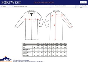 Portwest 2202 - Fartuch spożywczy męski z jedną kieszenią - granatowy 4XL 7