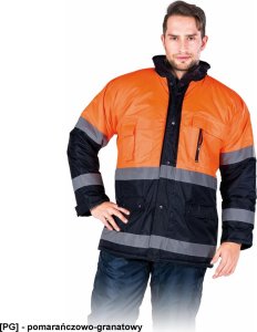 Kurtka męska R.E.I.S. BLUE-ORANGE-J - Kurtka zimowa z pasami odblaskowymi 2XL 1