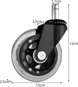 Malatec Kółka do fotela biurowego- 5 szt. (22077) 8