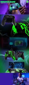 Pad PDP PDP XS Pad przewodowy Rematch Jolt Green Glow in the Dark 43