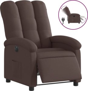 vidaXL Elektryczny fotel rozkładany, ciemnobrązowy, obity tkaniną 2