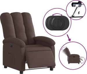 vidaXL Elektryczny fotel rozkładany, ciemnobrązowy, obity tkaniną 6