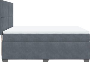 vidaXL Łóżko kontynentalne z materacem, ciemnoszare, 160x200cm aksamit 9