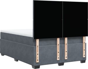 vidaXL Łóżko kontynentalne z materacem, ciemnoszare, 160x200cm aksamit 10