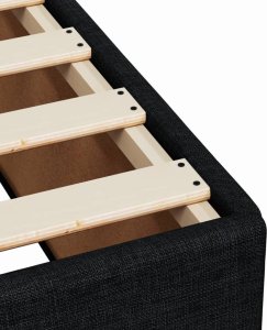 vidaXL Łóżko kontynentalne z materacem, czarne, tkanina 160x200 cm 11