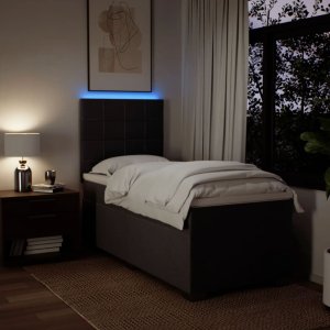 vidaXL Łóżko kontynentalne z materacem, brązowe, tkanina, 90x200 cm 5