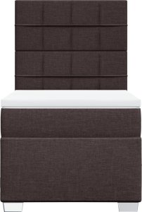 vidaXL Łóżko kontynentalne z materacem, brązowe, tkanina, 90x200 cm 6