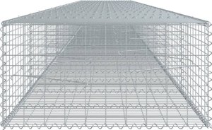 vidaXL Kosz gabionowy z pokrywą, 900x100x50 cm, galwanizowane żelazo 4