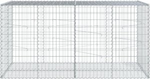 vidaXL Kosz gabionowy z pokrywą, 200x100x100 cm, galwanizowane żelazo 3