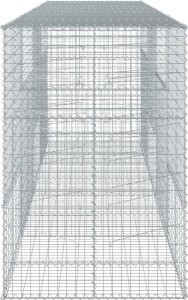 vidaXL Kosz gabionowy z pokrywą, 400x100x150 cm, galwanizowane żelazo 4