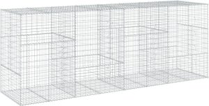 vidaXL Kosz gabionowy z pokrywą, 400x100x150 cm, galwanizowane żelazo 5