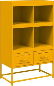 vidaXL Szafka, musztardowa, 68,5x39x111,5 cm, stal walcowana na zimno 2