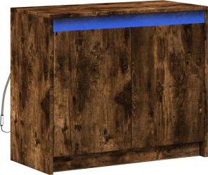 vidaXL Szafka z LED, przydymiony dąb, 72x34x61 cm 3