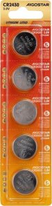 Aigostar  Bateria litowa CR2430 3V guzikowa pastylka opakowanie 5 sztuk Bateria litowa CR2430 3V guzikowa pastylka opakowanie 5 sztuk 5