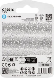 Aigostar  Bateria litowa CR2016 3V guzikowa pastylka opakowanie 2 sztuki Bateria litowa CR2016 3V guzikowa pastylka opakowanie 2 sztuki 4