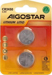 Aigostar  Bateria litowa CR2430 3V guzikowa pastylka opakowanie 2 sztuki Bateria litowa CR2430 3V guzikowa pastylka opakowanie 2 sztuki 3