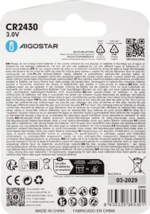 Aigostar  Bateria litowa CR2430 3V guzikowa pastylka opakowanie 2 sztuki Bateria litowa CR2430 3V guzikowa pastylka opakowanie 2 sztuki 4