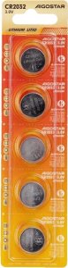 Aigostar  Bateria litowa CR2032 3V guzikowa pastylka opakowanie 5 sztuk Bateria litowa CR2032 3V guzikowa pastylka opakowanie 5 sztuk 5