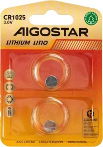 Aigostar  Bateria litowa CR1025 3V guzikowa pastylka opakowanie 2 sztuki Bateria litowa CR1025 3V guzikowa pastylka opakowanie 2 sztuki 5