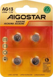 Aigostar  Bateria guzikowa pastylkowa AG13 LR44 1.5V opakowanie 4 sztuki Bateria guzikowa pastylkowa AG13 LR44 1.5V opakowanie 4 sztuki 6