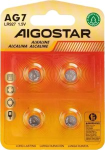 Aigostar  Bateria guzikowa pastylkowa AG7 LR927 1.5V opakowanie 4 sztuki Bateria guzikowa pastylkowa AG7 LR927 1.5V opakowanie 4 sztuki 6