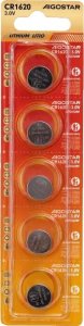Aigostar  Bateria litowa CR1620 3V guzikowa pastylka opakowanie 5 sztuk Bateria litowa CR1620 3V guzikowa pastylka opakowanie 5 sztuk 5