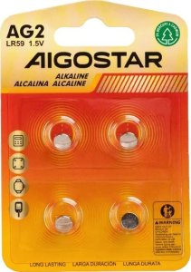 Aigostar  Bateria guzikowa pastylkowa AG2 LR726 1.5V 4 opakowanie 4 sztuki Bateria guzikowa pastylkowa AG2 LR726 1.5V 4 opakowanie 4 sztuki 4