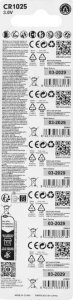 Aigostar  Bateria litowa CR1025 3V guzikowa pastylka opakowanie 5 sztuk Bateria litowa CR1025 3V guzikowa pastylka opakowanie 5 sztuk 4