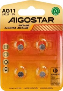 Aigostar  Bateria guzikowa pastylkowa AG11 LR721 1.5V opakowanie 4 sztuki Bateria guzikowa pastylkowa AG11 LR721 1.5V opakowanie 4 sztuki 5