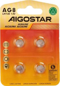 Aigostar  Bateria guzikowa pastylkowa AG8 LR1120 LR55 1.5V opak. 4 sztuki Bateria guzikowa pastylkowa AG8 LR1120 LR55 1.5V opak. 4 sztuki 5