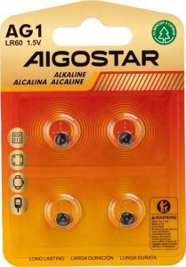 Aigostar  Bateria guzikowa pastylkowa AG1 LR621 1.5V opakowanie 4 sztuki Bateria guzikowa pastylkowa AG1 LR621 1.5V opakowanie 4 sztuki 6
