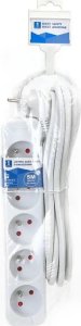 Aigostar  Przedłużacz na 5 gniazd bez przełącznika 5 metrów Listwa zasilająca na 5 gniazd typu francuskiego bez przełącznika 5 6