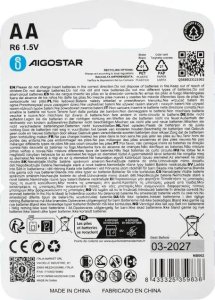 Aigostar  Bateria alkaliczna cynkowo-węglowa R6 AA 1.5V opakowanie 4 szt. Bateria alkaliczna cynkowo-węglowa R6 AA 1.5V opakowanie 4 szt. 5