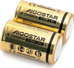 Aigostar  Bateria alkaliczna cynkowo-węglowa R20D 1.5V opakowanie 2 szt. Bateria alkaliczna cynkowo-węglowa R20D 1.5V opakowanie 2 szt. 1