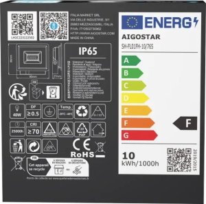 Naświetlacz Aigostar  Halogen naświetlacz Led 10W/230V 750lm ultra cienki IP65 zimny 6500K Halogen naświetlacz Led 10W/230V 750lm ultra cienki IP65 zimny 6500K 6