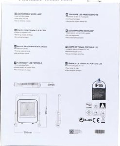 Aigostar  Przenośna lampa robocza halogen LED Ładowalny z usb reflektor 100W/5V Przenośna lampa robocza halogen LED Ładowalny z usb reflektor 100W/5V 9