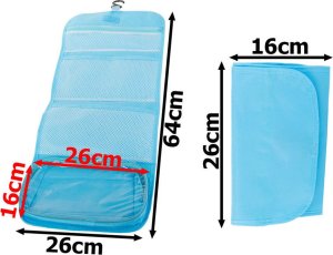 Verk Kosmetyczka składana podróżna wisząca organizer do łazienki z wieszakiem Kosmetyczka składana podróżna wisząca organizer do łazienki z wieszakiem 9