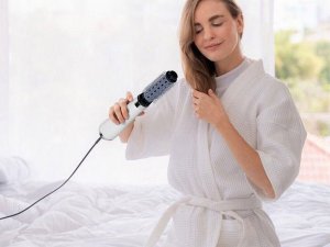 Suszarko-lokówka Verk do włosów szczotka zestaw stylizacja wielofunkcyjna 3w1 biała 3