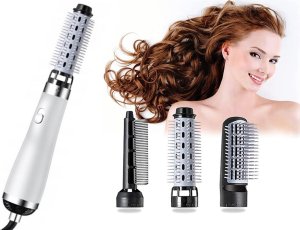 Suszarko-lokówka Verk do włosów szczotka zestaw stylizacja wielofunkcyjna 3w1 biała 9