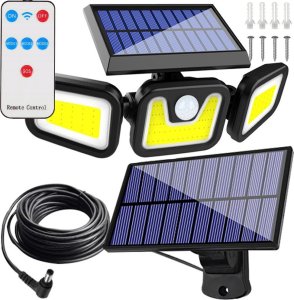 Verk Lampa solarna z czujnikiem ruchu zmierzchu 171 led osobny panel ogrodowa Lampa solarna z czujnikiem ruchu zmierzchu 171 led osobny panel ogrodowa 1