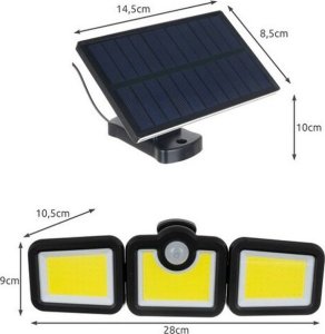 Verk Lampa solarna z czujnikiem ruchu zmierzchu 171 led osobny panel ogrodowa Lampa solarna z czujnikiem ruchu zmierzchu 171 led osobny panel ogrodowa 7