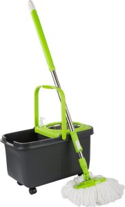 Mop Verk Mop obrotowy rotacyjny 360 dozownik wiadro zestaw 2x nakładki mikrofibra 9