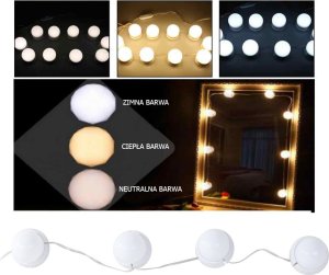 Verk Lampki do lustra toaletki led zestaw makijaż 10szt Lampki do lustra toaletki led zestaw makijaż 10szt 4