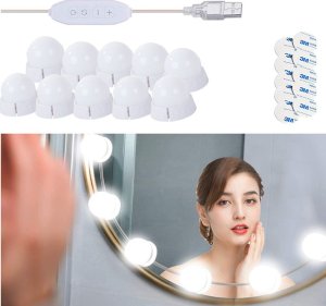 Verk Lampki do lustra toaletki led zestaw makijaż 10szt Lampki do lustra toaletki led zestaw makijaż 10szt 5